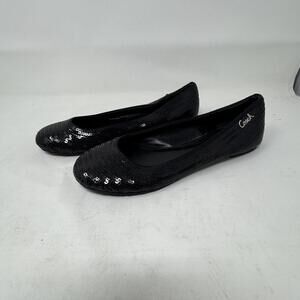 Coach Women's Black Sequin Flats Shimmer Q499 Sz 7B
